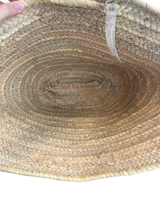 French Bag Shop Straw Leather Handles Open Top Bag Straw / XL