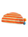 Saks Fifth Ave Orange & Tan Striped Top Zip Pom Pom Clutch Bag Orange & Tan / Small