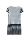 Diane Von Furstenberg Size 4 White & Black Striped Short Sleeve Unlined Dress White & Black / 4