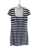 Diane Von Furstenberg Size 4 White & Black Striped Short Sleeve Unlined Dress White & Black / 4