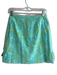 Lilly Pulitzer Size 4 Blue & Green Cotton Back Zip Ocean Motif Bow Detail Skirt Blue & Green / 4