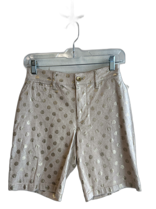 By Anthropologie Size 25 Dark Beige No Fabric Tag Zip Fly Gold Dot Detail Shorts Dark Beige / 25