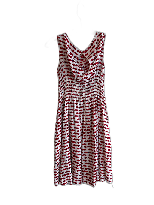 Kate Spade Size 4 Red & White Silk Blend Carpenter Pockets Car print Dress Red & White / 4