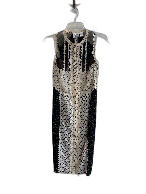 Beguile Byron Lars Size 4 Black & White Polyester Sleeveless Moon & Stars Dress Black & White / 4