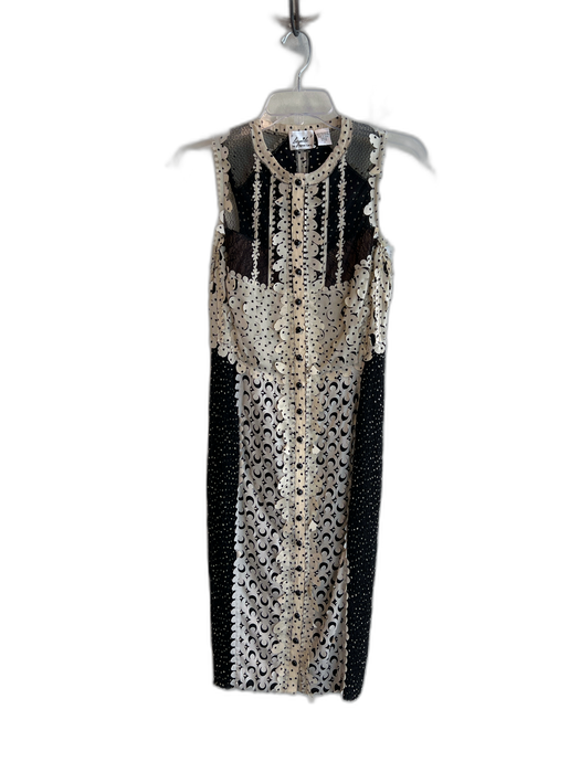 Beguile Byron Lars Size 4 Black & White Polyester Sleeveless Moon & Stars Dress Black & White / 4