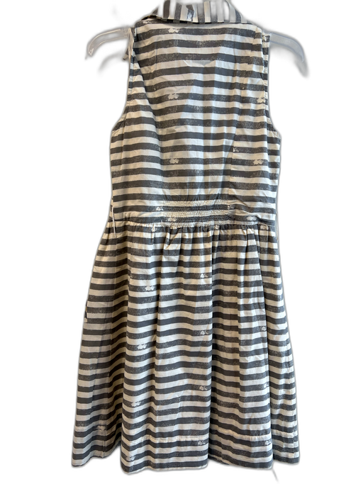 Porridge Size 4 Gray & Cream Cotton Striped Sleeveless buttondown Collar Dress Gray & Cream / 4