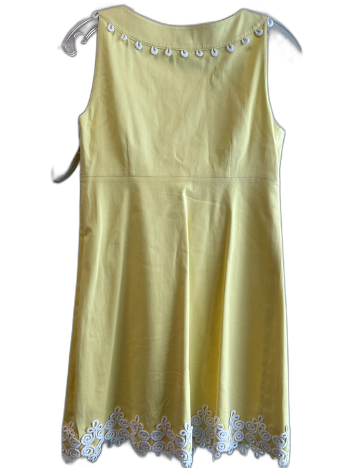 Lilly Pulitzer Size 4 Yellow & White Cotton Sleeveless Side Zip Round Neck Dress Yellow & White / 4