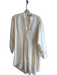 Linda Accessories Ivory Cotton Long Sleeve Half Button Knee Length Loungewear Ivory