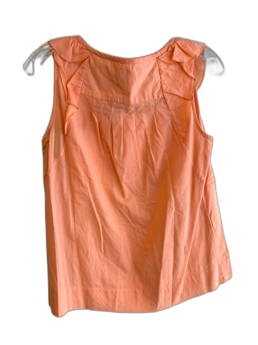 Edme & Esyllte Size 4 coral Cotton Sleeveless Ruffle Front Round Neck Top coral / 4