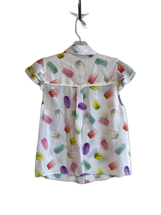 Alice & Olivia Size XS White & Multi Silk Button Down Ruffle Sleeveless Top White & Multi / XS