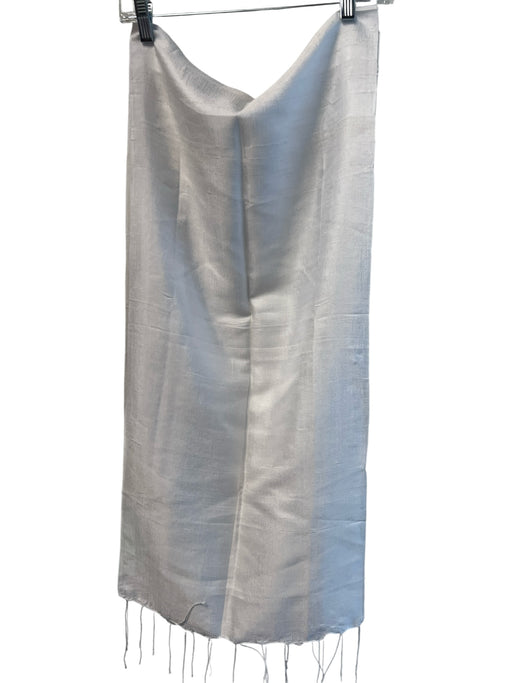 Egon Von Furstenberg White Silk Fringe scarf White / Medium