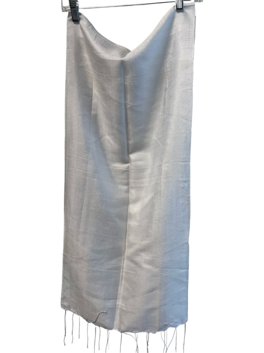 Egon Von Furstenberg White Silk Fringe scarf White / Medium