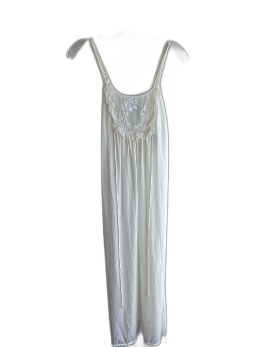 Juli Jr. of Slumbertogs Ivory Nylon Spaghetti Strap Lace Detail Loungewear Ivory