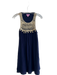 Lilly Pulitzer Size Small navy & gold Cotton Lined Round Neck Back Zip Dress navy & gold / Small