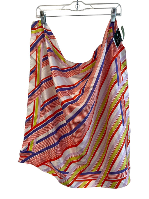 Echo Orange, Purple & Multi Print Silk Square Striped scarf Orange, Purple & Multi Print / Medium