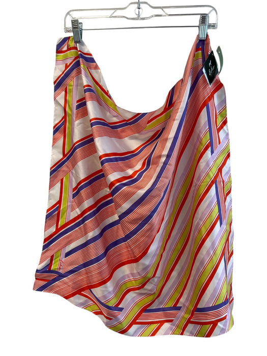 Echo Orange, Purple & Multi Print Silk Square Striped scarf Orange, Purple & Multi Print / Medium