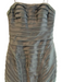 Theia Size 4 Black Strapless Tiered Back Zip Ruffles Gown Black / 4