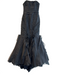 Theia Size 4 Black Strapless Tiered Back Zip Ruffles Gown Black / 4