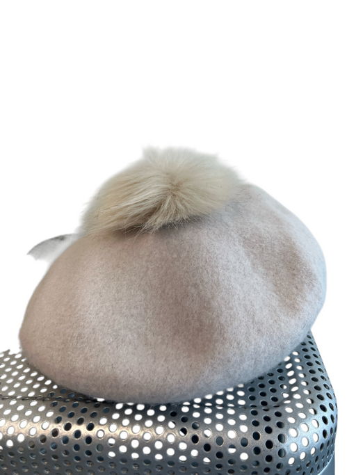 Studio Light Gray Wool Blend Beret Hat Light Gray / One Size