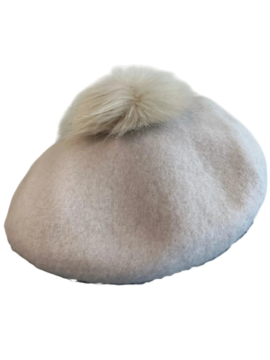Studio Light Gray Wool Blend Beret Hat Light Gray / One Size