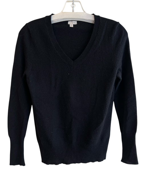 Halogen Size Small Black Cashmere Long Sleeve V Neck Pull Over Sweater Black / Small