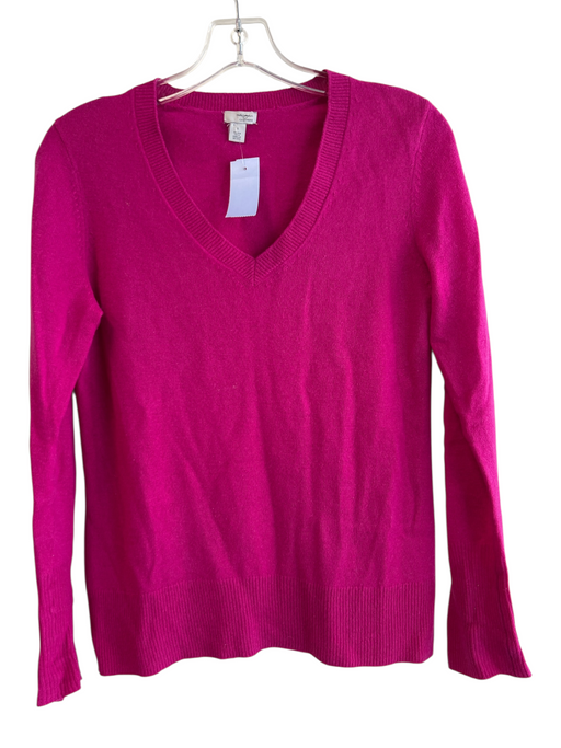 Halogen Size Small Hot pink Cashmere Long Sleeve V Neck Pull Over Sweater Hot pink / Small