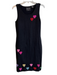 Michael Simon Size Small Black Cotton Blend Sleeveless Round Neck Hearts Dress Black / Small