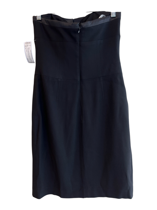 Kay Unger Size 6 Black Acetate Blend Strapless Back Zip Flower Buttons Dress Black / 6