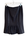 Rebecca Taylor Size 4 Black Acrylic & Wool Back Zip Knee Length Satin Trim Skirt Black / 4