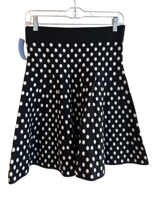 Maeve Size Small Black & White Cotton Polka Dots Stretch Waist Flare Skirt Black & White / Small