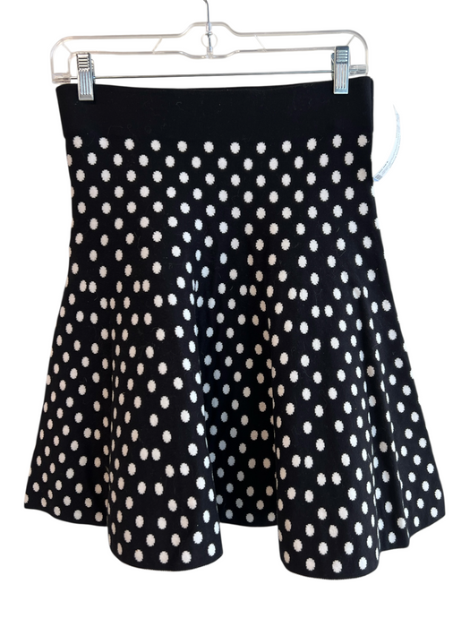 Maeve Size Small Black & White Cotton Polka Dots Stretch Waist Flare Skirt Black & White / Small