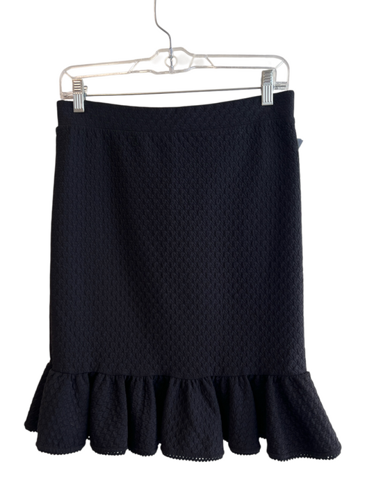 Anthropologie Size Small Black No Fabric Tag Stretch Waist Ruffle Hem Skirt Black / Small