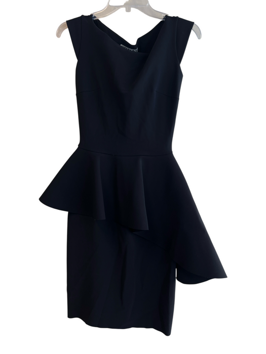 Chiara Boni Size 40 Black Polyamide Sleeveless Peplum Knee Length Dress Black / 40