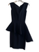 Chiara Boni Size 40 Black Polyamide Sleeveless Peplum Knee Length Dress Black / 40