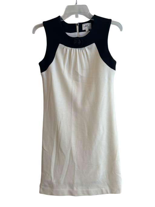 Milly Size Small White & Black Knit Lined Sleeveless Round Neck Back Zip Dress White & Black / Small