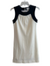 Milly Size Small White & Black Knit Lined Sleeveless Round Neck Back Zip Dress White & Black / Small