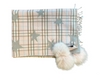 Peter Glenn Gray, Pink & Multi Viscose Plaid stars Fox Pom Poms Wrap scarf Gray, Pink & Multi / Large