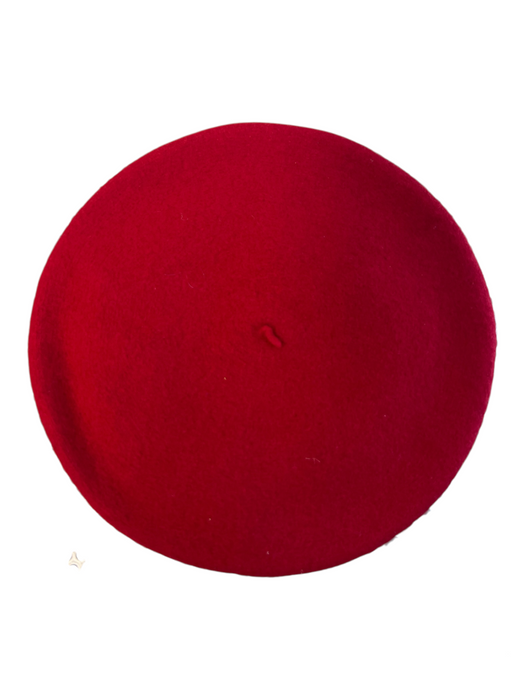 France Montgolfieres Red Wool Beret Hat Red / One Size