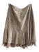 June Size 2 Light Tan Suede Lined Back Zip Seam Detail Ruffle Tiers Skirt Light Tan / 2