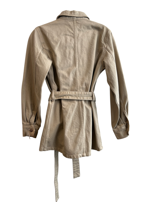 Boyish Size XS Tan Cotton Belt Front Button Closure Collared Jacket Tan / XS