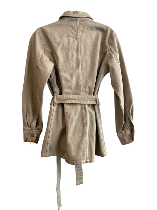 Boyish Size XS Tan Cotton Belt Front Button Closure Collared Jacket Tan / XS