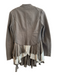 Free People Size 4 Green & Cream Cotton Textured Front Button Closure Jacket Green & Cream / 4