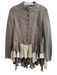 Free People Size 4 Green & Cream Cotton Textured Front Button Closure Jacket Green & Cream / 4