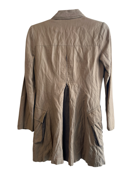 Cabi Size XS Brown Cotton Blend Front Button Pleat Detail Front Pockets Jacket Brown / XS