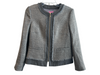 Basler Size 36 Gray Viscose Blend No Collar Front Zip fringe accent Jacket Gray / 36