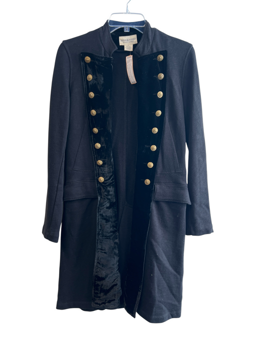 Denim & Supply Ralph Lauren Size Small Black Cotton Gold Buttons Military Jacket Black / Small