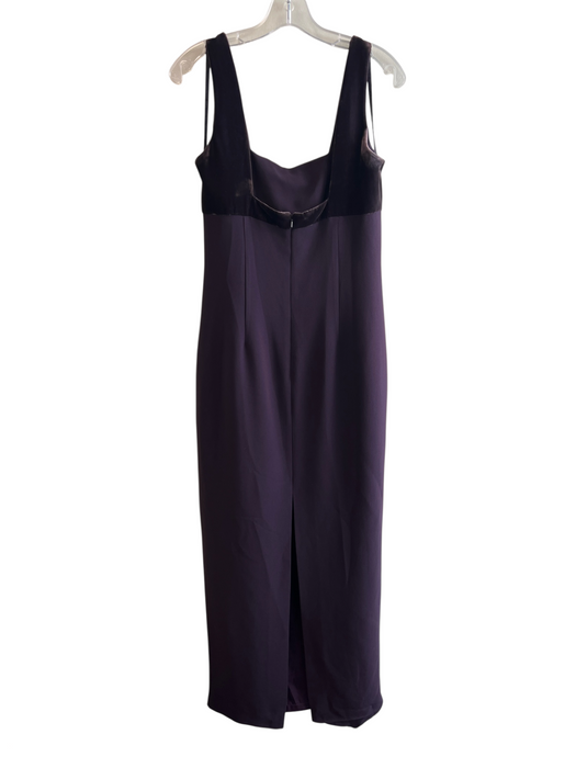 Andrea Polizzi for Rex Lester Size 8 Purple Acetate Square Neck Back Zip Dress Purple / 8
