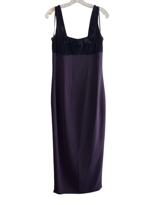 Andrea Polizzi for Rex Lester Size 8 Purple Acetate Square Neck Back Zip Dress Purple / 8