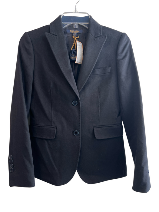 Brook's Brothers Size 2P Black Cashmere 2 Buttons Short Back Slit Blazer Black / 2P