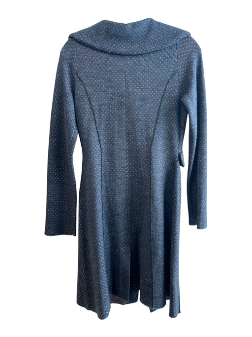 Charlie & Robin Size Small Blue & Multi Wool Blend Front Button Sweater Coat Blue & Multi / Small